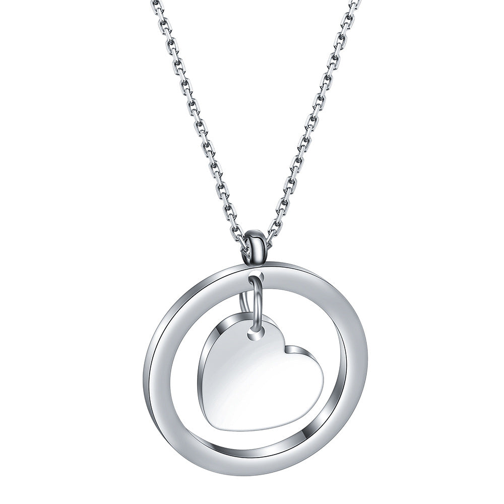 Damen Halskette mit doppeltem Herzanhänger und feiner Gliederkette Shop Nory
