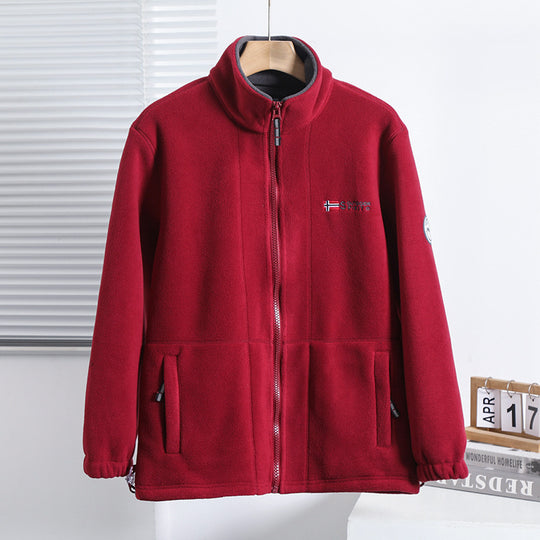 Herren Fleecejacke mit Stehkragen, durchgehendem Reißverschluss und Eingrifftaschen Shop Nory