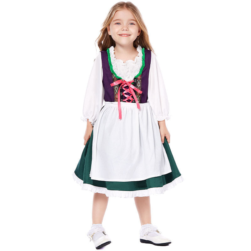 Damen nan dreiteiliges Trachtenkleid Dirndl Kostümset mit Schnürung, tailliertem Rock und abnehmbarer Carmenbluse Shop Nory