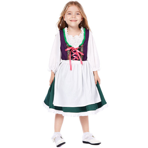 Damen nan dreiteiliges Trachtenkleid Dirndl Kostümset mit Schnürung, tailliertem Rock und abnehmbarer Carmenbluse Shop Nory