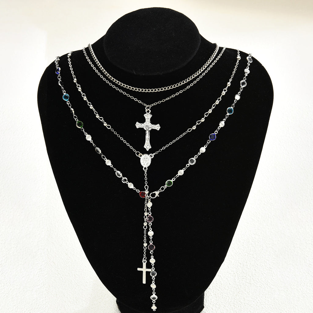 Damen Halskette mit bunten Edelstein-Anhängern und elegantem Design Shop Nory