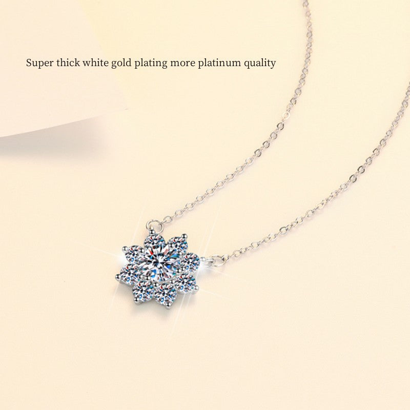 Damen elegante und funkelnde Halskette mit Schneeflocken-Motiv Shop Nory