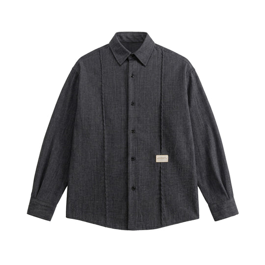 Herren Oversize-Hemdjacke aus leichter Denim-Optik mit sichtbaren Ziernähten Shop Nory