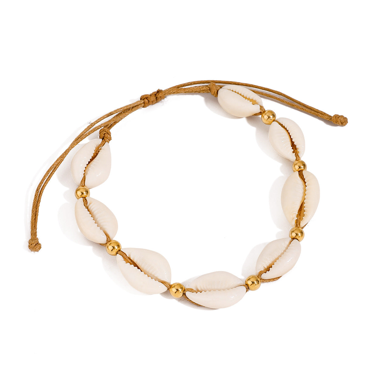 Damen Strandarmband aus hypoallergenem Edelstahl mit Muscheln Shop Nory