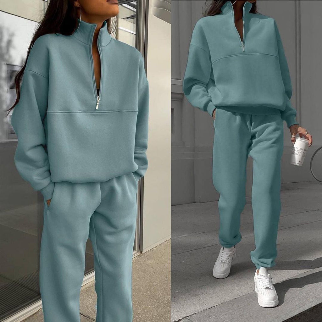 Jogginganzug Damen sportlich mit Zip-Hoodie und Jogginghose
