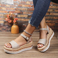 Damen Wedge-Sandaletten mit modischem Glitzer-Riemen und ergonomischem Fußbett Shopnory