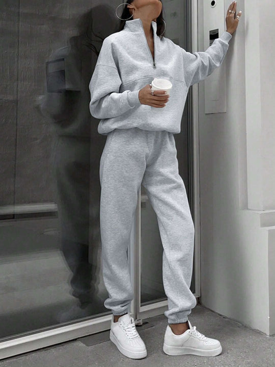 Damen nan weiches Lounge-Set mit weitem Sweatpullover und taillenhoher Jogginghose Shop Nory