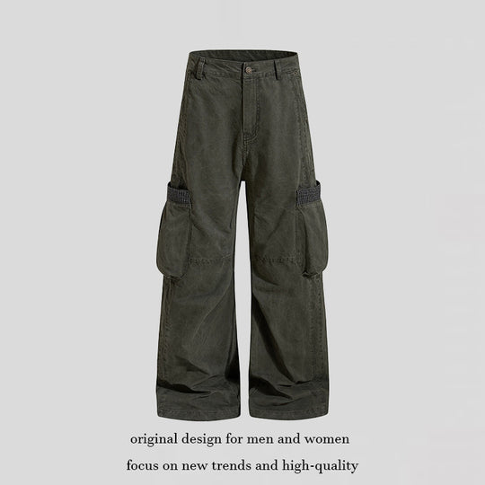 Damen Weite High‑Waist Cargo‑Culotte mit großen Beuteltaschen und Karobündchen Shop Nory