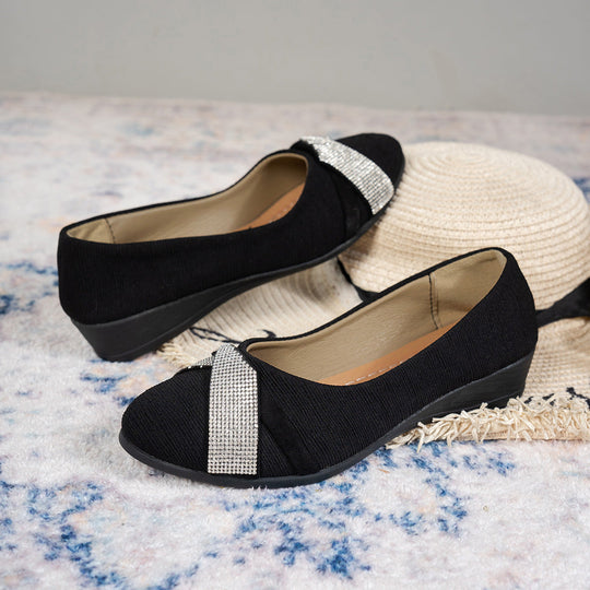 Damen Komfortable Wedge-Pantoletten mit elegantem Krokodilleder-Design