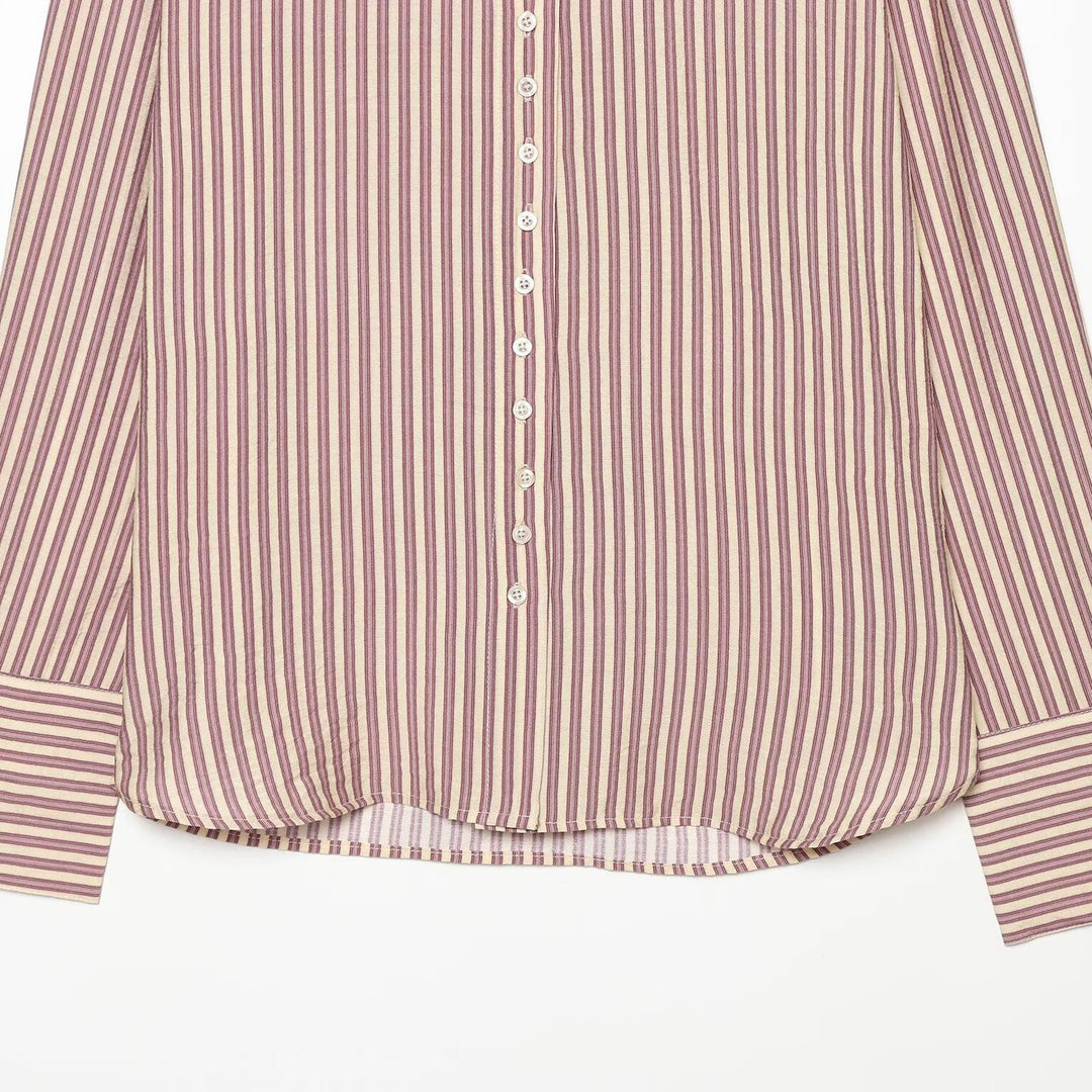 Damen Oversize-Hemdbluse mit Stehkragen, durchgehender Knopfleiste und breiten Manschetten Shop Nory