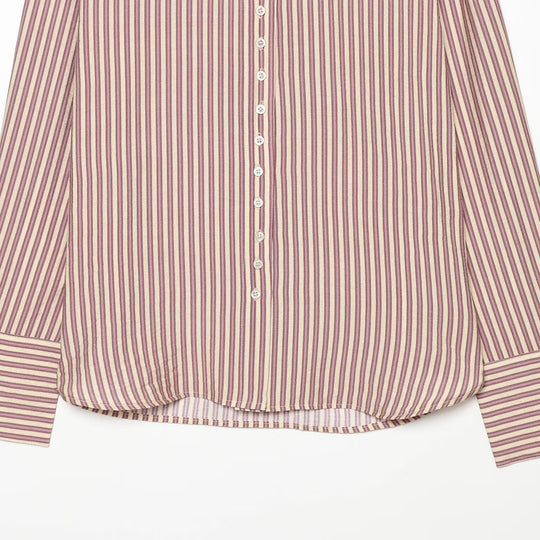 Damen Oversize-Hemdbluse mit Stehkragen, durchgehender Knopfleiste und breiten Manschetten Shop Nory
