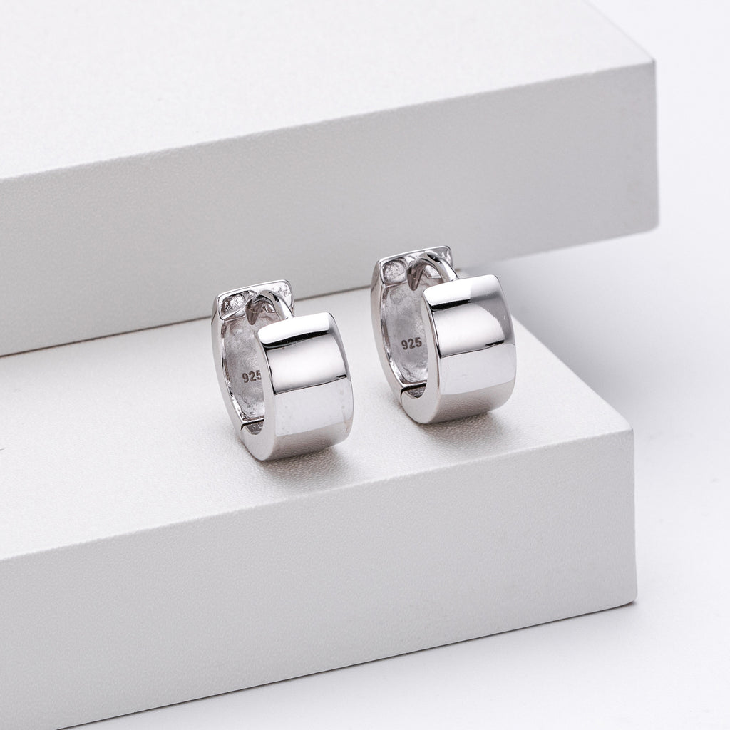 Damen Creolen mit modernem, quadratischem Design aus 925 Sterlingsilber Shop Nory