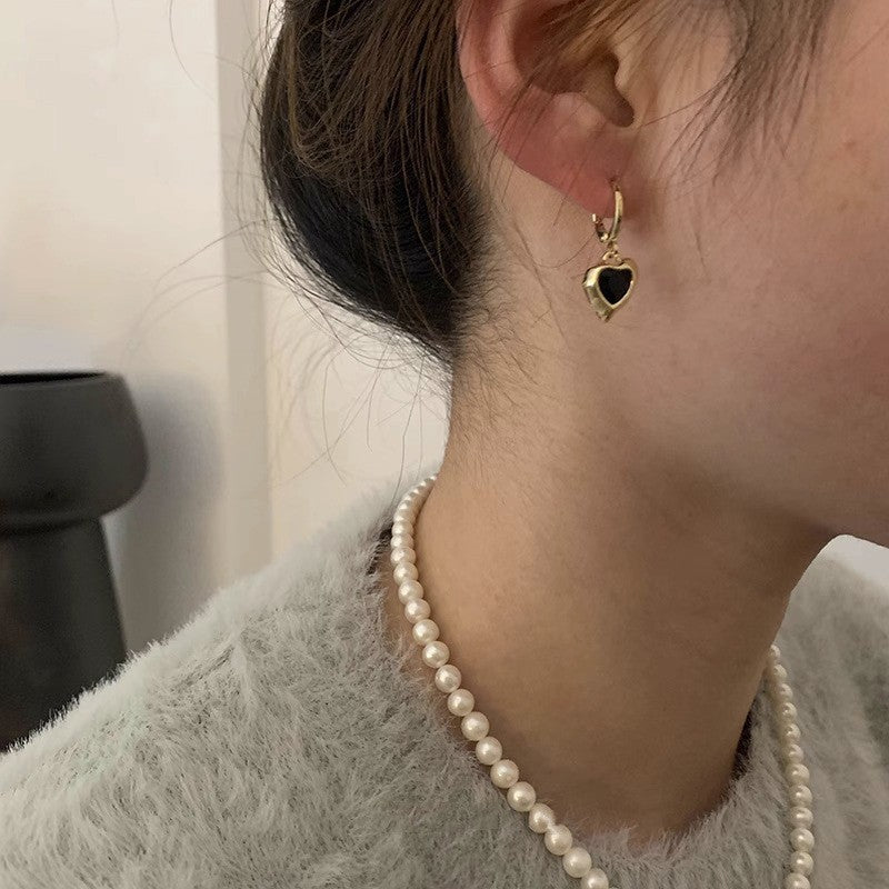Damen Ohrhänger mit herzförmigem Anhänger und funkelndem Kristall Shop Nory