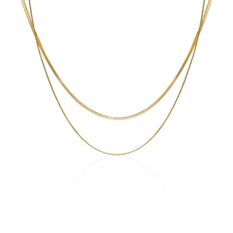 Damen Geschichtete Silberkette Shop Nory