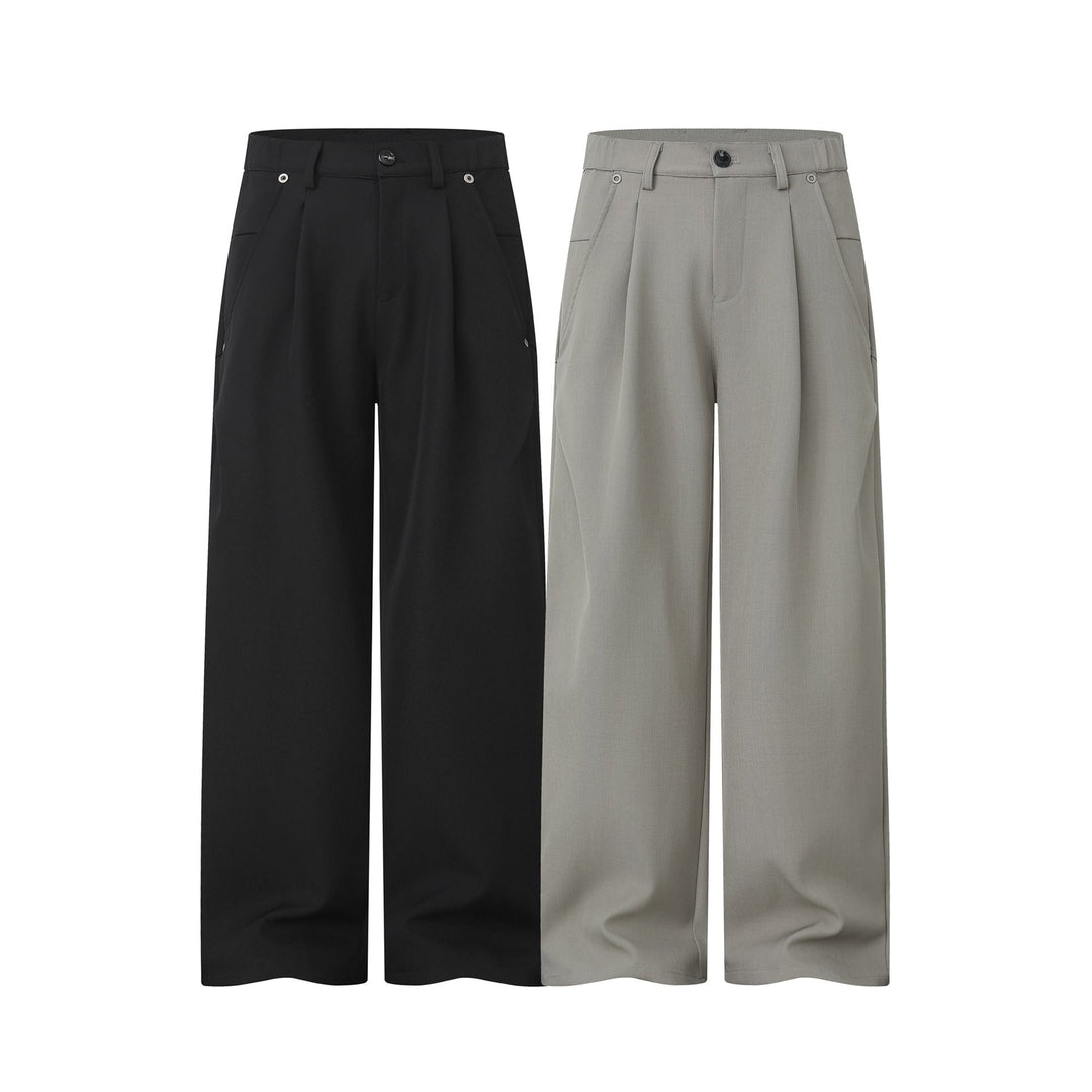 Damen Weite Bundfalten-Hose mit hohem Bund und weitem Bein Shop Nory