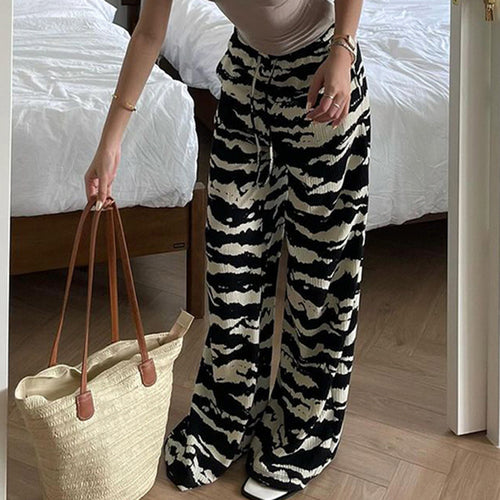 Damen nan weite Plissee-Hose mit Zebra-Muster, elastischem Tunnelzug und fließendem Jersey-Feeling Shop Nory