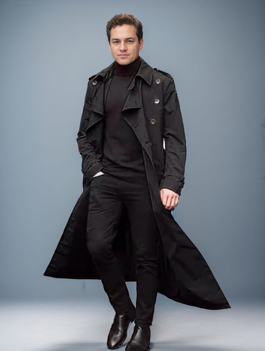 Herren Langer Trenchcoat