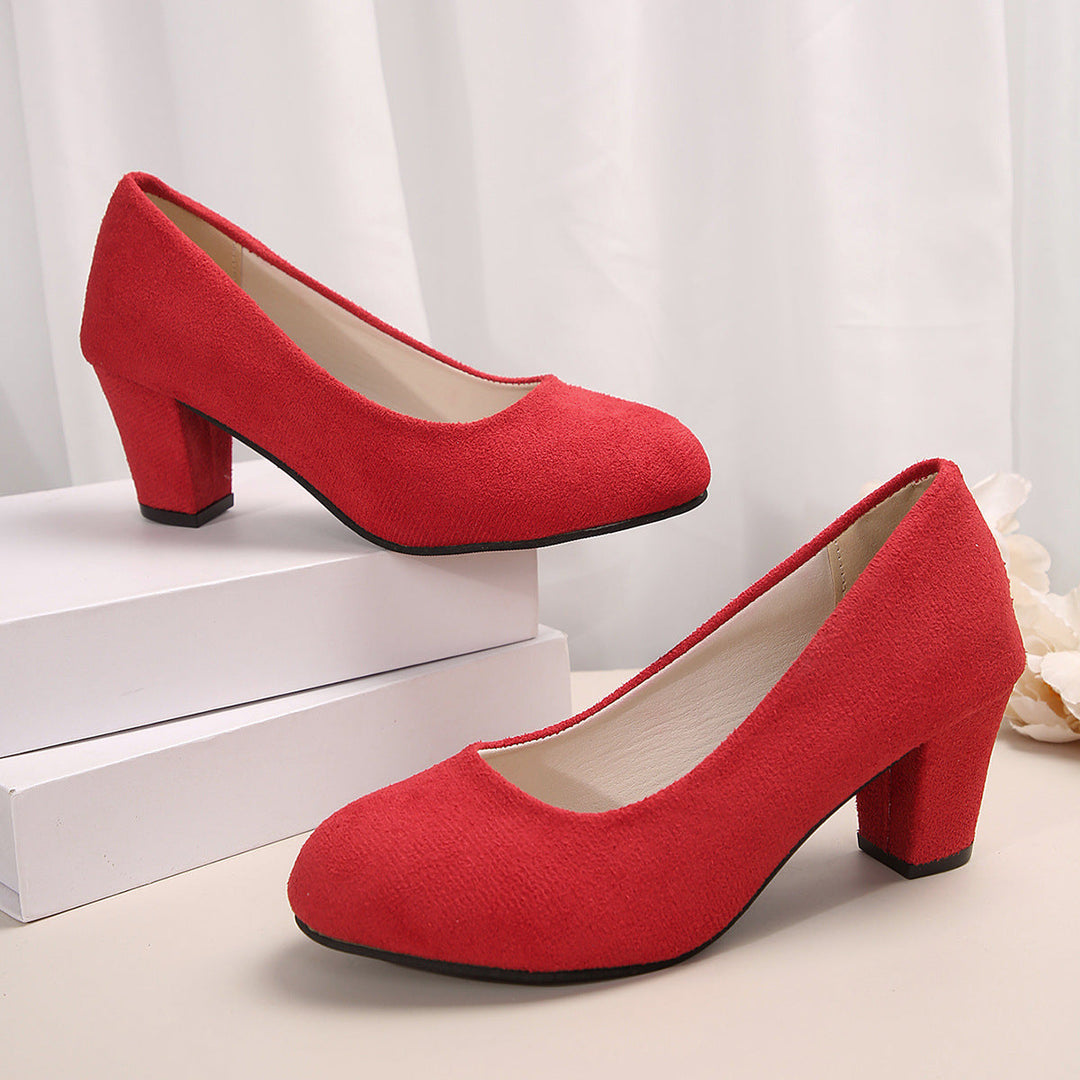 Damen elegante Pumps mit bequemem Blockabsatz