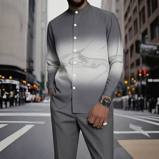 Herren Elegantes Langarmhemd mit einzigartigem Strukturmuster Shop Nory