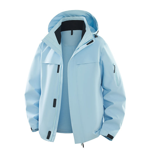 Herren Urbaner Softshell-Outdoorblouson mit Kapuze, verdecktem Reißverschluss und Mehrfach-Taschen Shop Nory