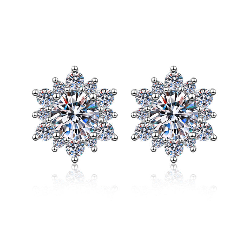 Damen Funkelnde Kristallohrringe im floralen Design Shop Nory
