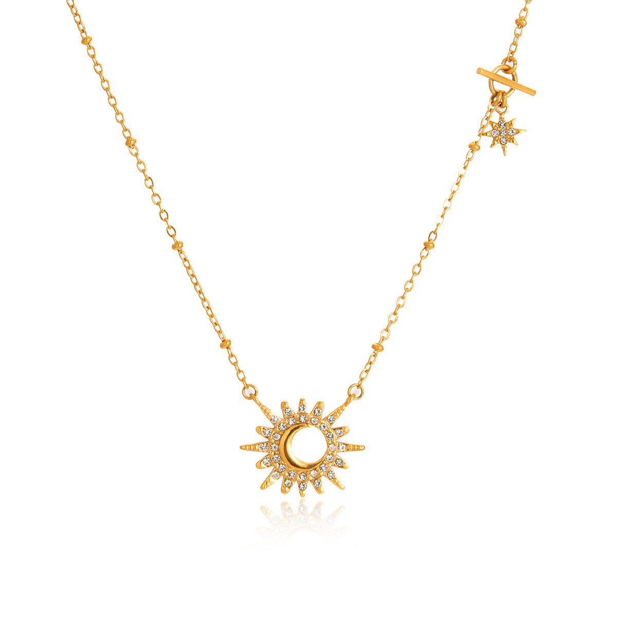 Damen Armband mit funkelndem Sonnenmuster und hypoallergener Edelstahlverarbeitung Shop Nory