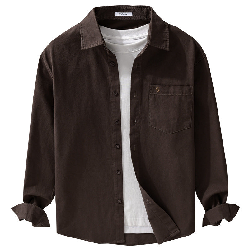Herren Hemdjacke-Overshirt aus softem Baumwoll-Twill im Layering-Look mit aufgesetzter Brusttasche Shop Nory