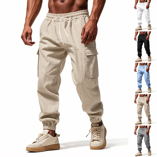 Herren Utility-Cargo-Jogger mit elastischem Bund, Kordelzug und großem Seitentaschen‑Panel Shop Nory