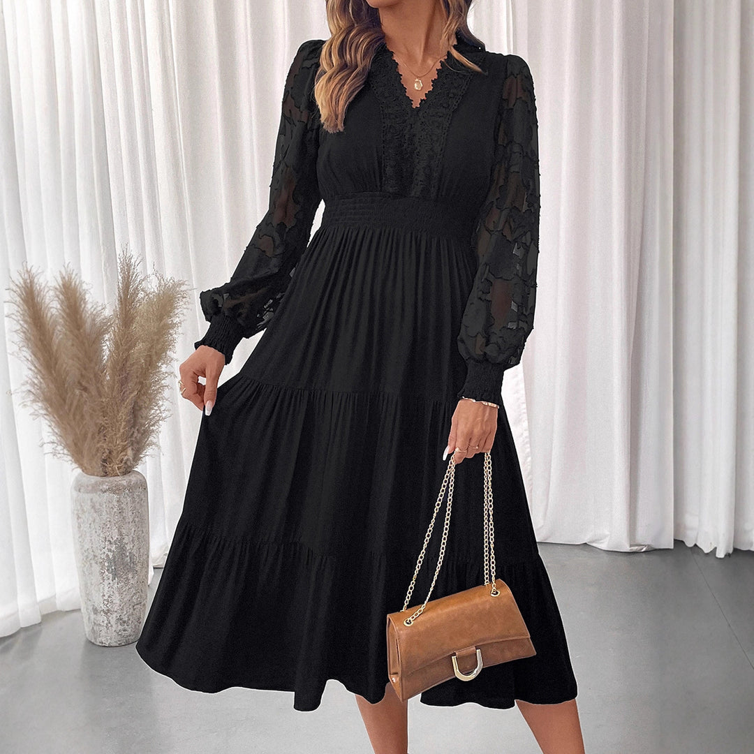Damen Elegantes Maxikleid mit Spitzendetails Shop Nory