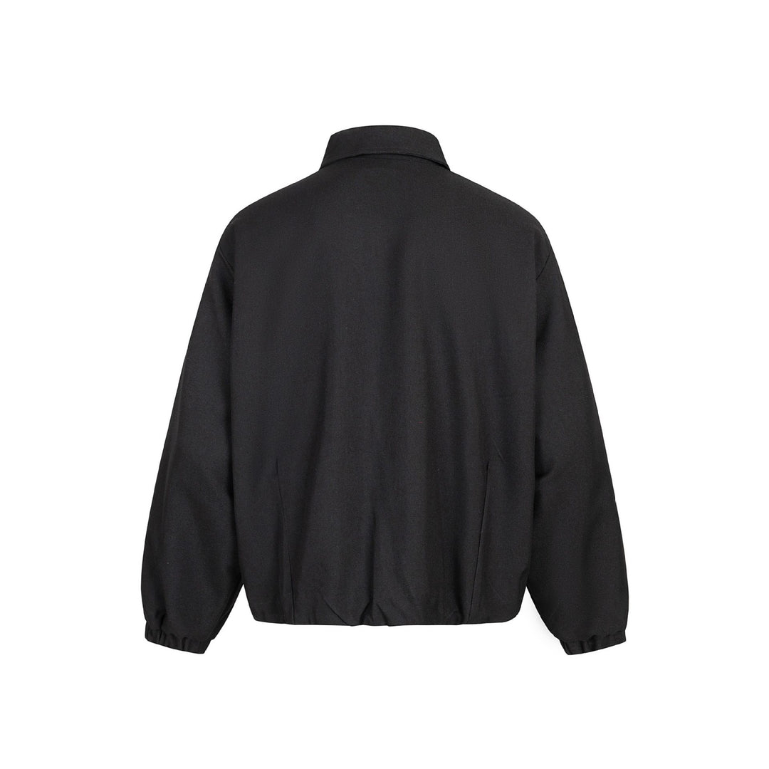 Unisex Boxy-Kurzblouson mit Hemdkragen, Zweiwege‑Metallreißverschluss und elastischem Saum Shop Nory