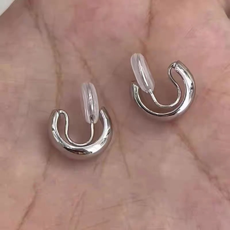 Damen Ohrstecker im modernen Halbmond-Design Shop Nory