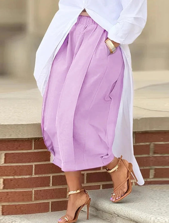 Damen Culotte-Hose mit weitem Bein und präzisen Bügelfalten Shop Nory
