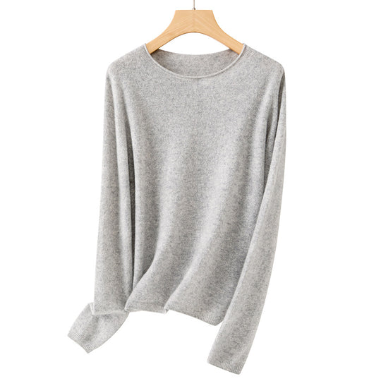 Damen Feiner ultraleichter Rundhalspullover aus Mikrofaser-Feinstrick mit minimalistischer Silhouette Shop Nory