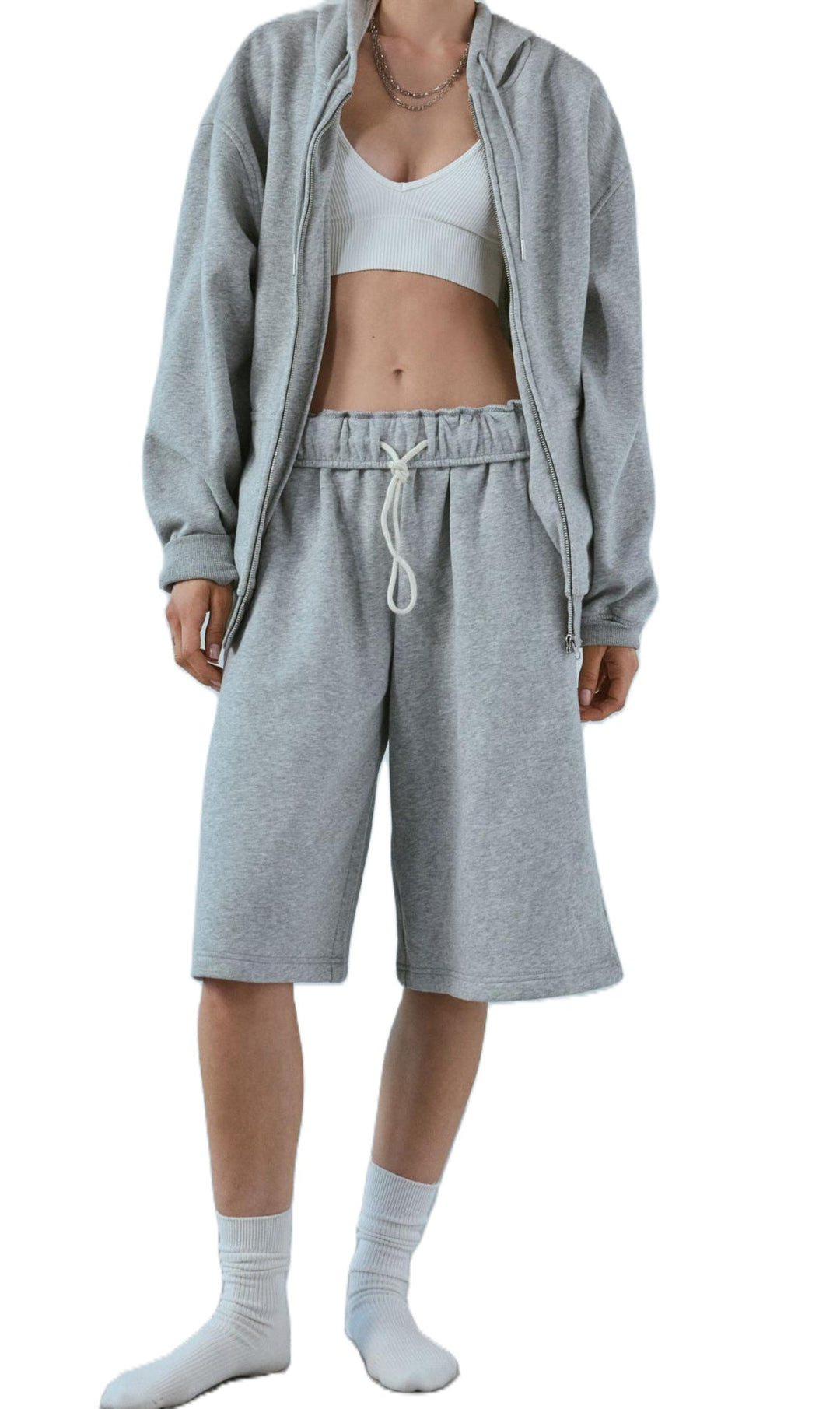 Damen Lässiges Sweatshirt und Shorts Set Shopnory