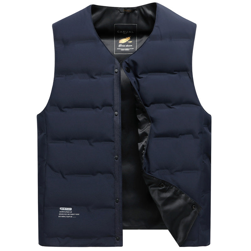 Herren Leichte gesteppte Thermoweste mit Druckknopf‑Verschluss und V‑Ausschnitt Shop Nory