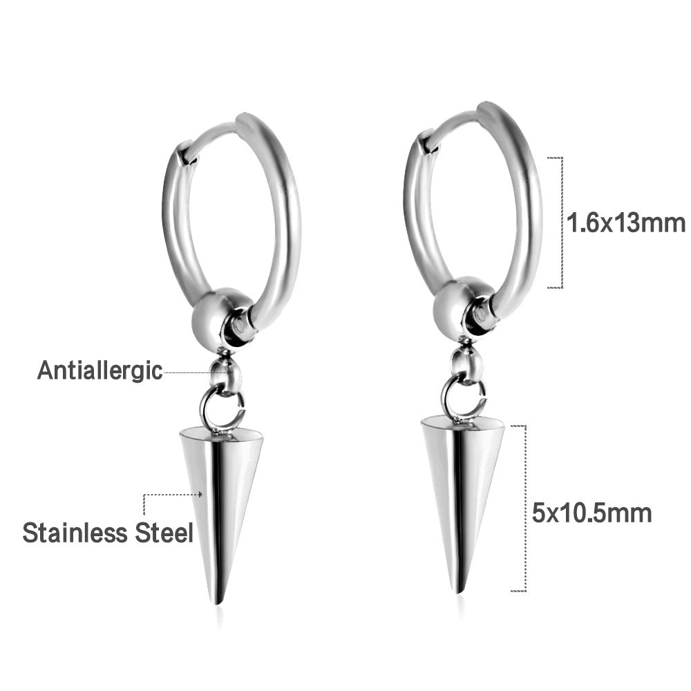 Damen Hängende Ohrstecker mit elegantem konischem Anhänger aus Edelstahl Shop Nory