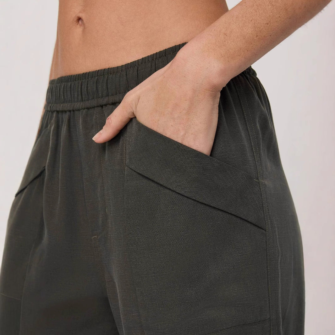 Damen Relax-Joggerhose mit hohem Gummibund und aufgesetzten Taschen Shop Nory