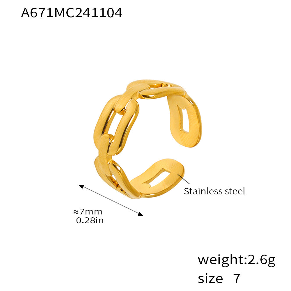 Damen modischer Kettenring aus hochwertigem Edelstahl Shop Nory