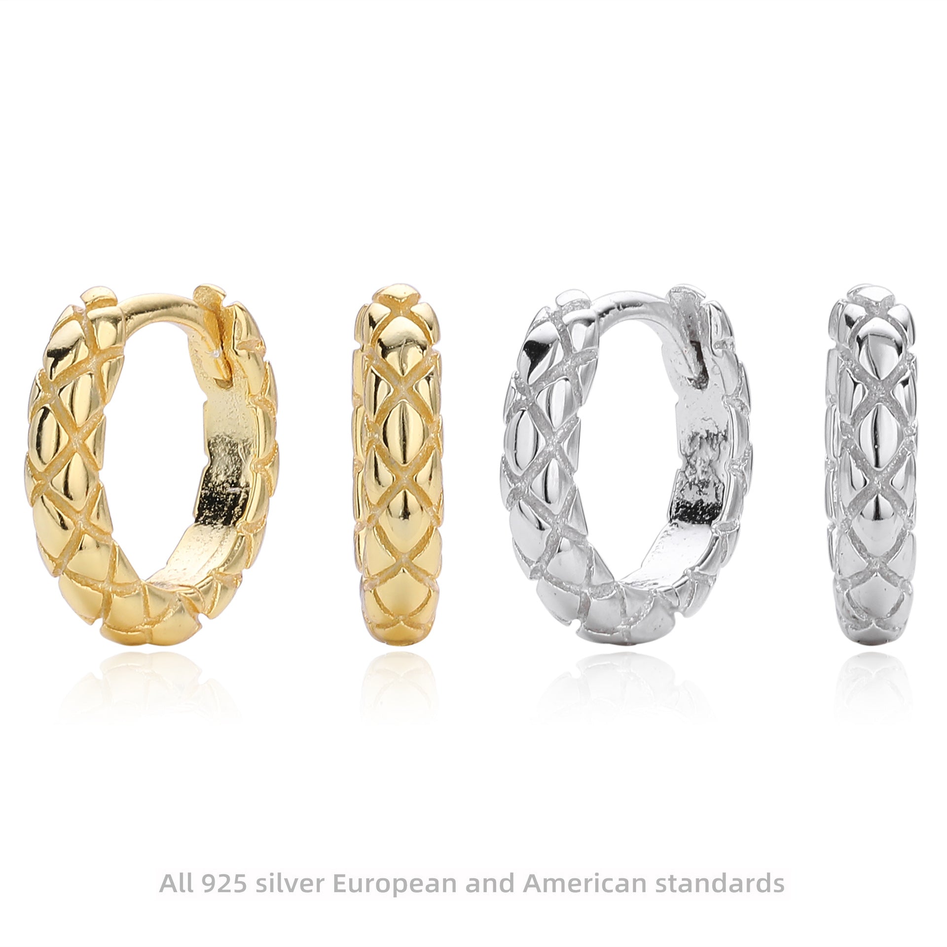 Damen Creolen mit elegantem geflochtenem Design aus hochwertigem 925er Sterlingsilber Shop Nory
