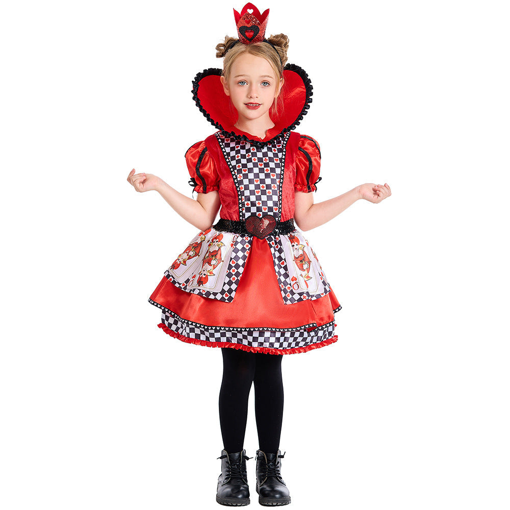 Mädchen Märchenhaftes Herz-Dame Kostüm mit Krone und Tüllrock Shop Nory