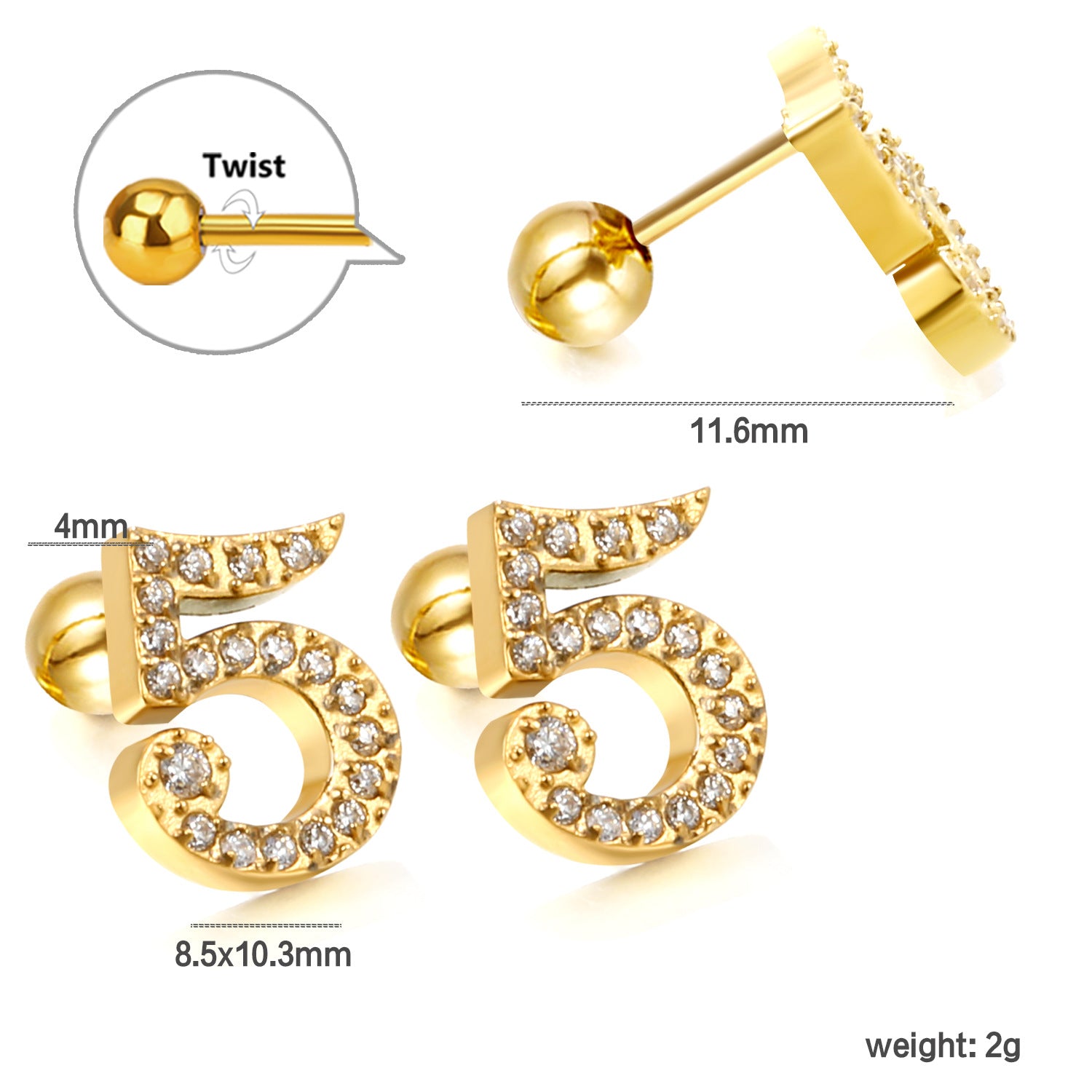 Damen Ohrstecker mit funkelndem Kristall und elegantem Design Shop Nory