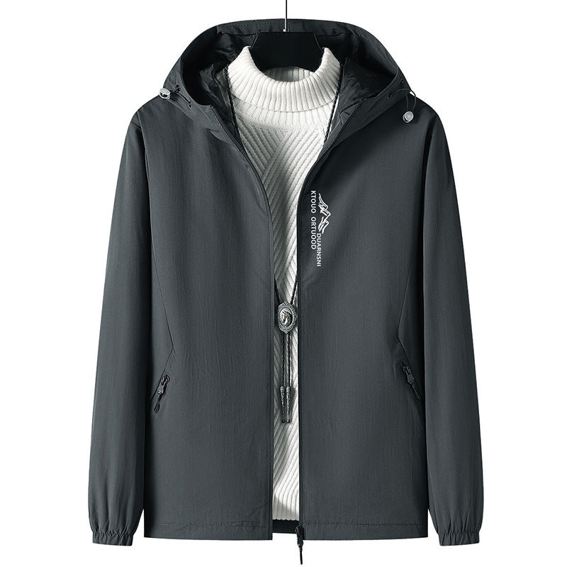 Herren Leichte Outdoor-Jacke mit verstellbarem Kapuzenkragen Shop Nory