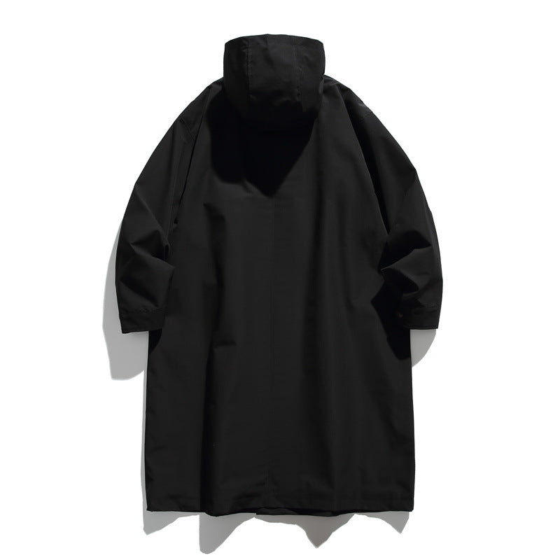 Unisex Langer wasserdichter Oversize-Mantel mit Kapuze und aufgesetzten Pattentaschen Shop Nory