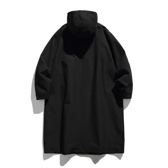 Unisex Langer wasserdichter Oversize-Mantel mit Kapuze und aufgesetzten Pattentaschen Shop Nory