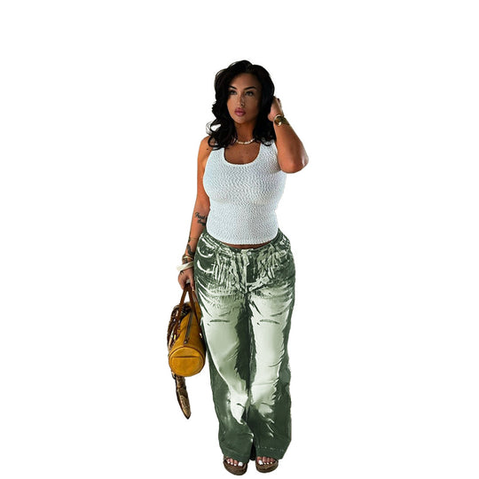 Damen Schlaghose mit hoher Taille, Bleach-Effekt und weitem Bein Shop Nory