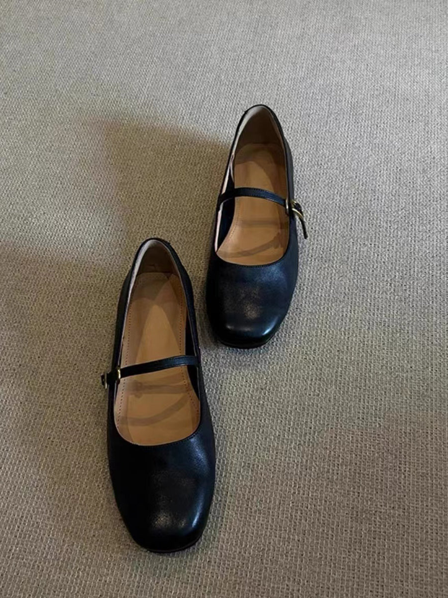 Damen elegante Mary Jane Ballerinas mit praktischer Schnallenverzierung