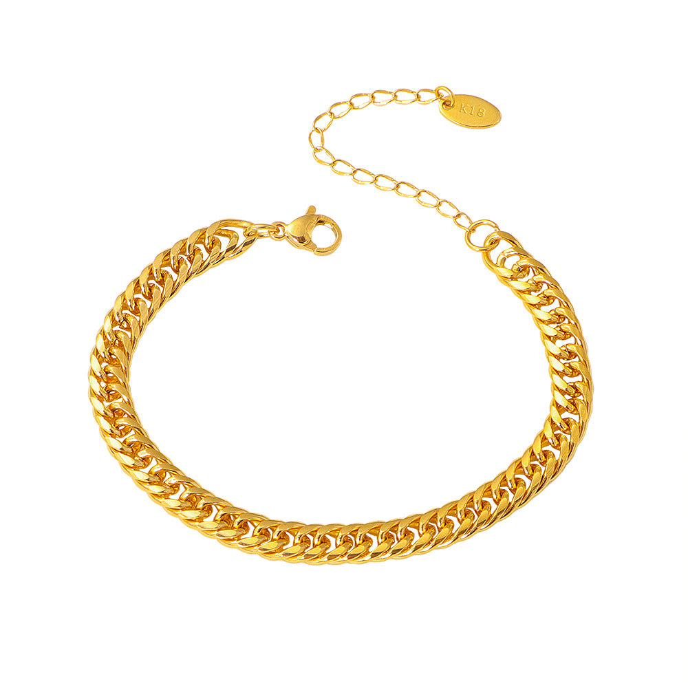 Damen Chunky Edelstahlarmband mit modernem Kettenmuster Shop Nory