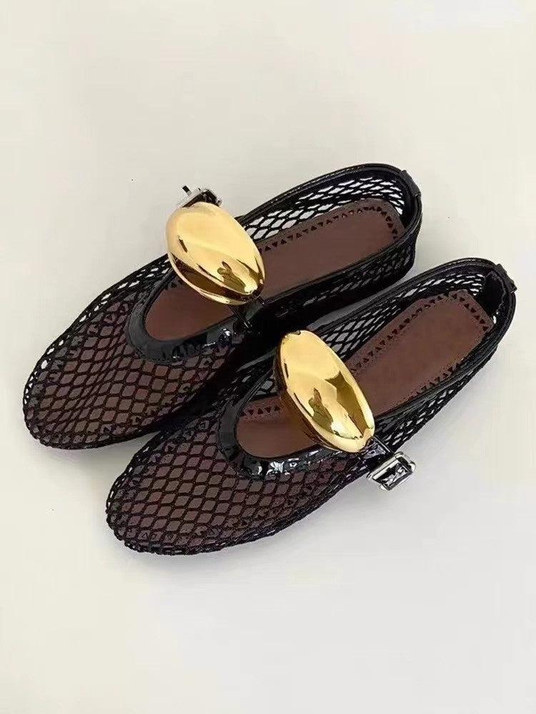 Damen Netz-Slipper mit verstellbarem Riemen und weichem Innenfutter