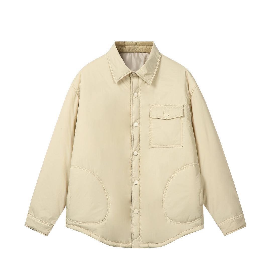 Unisex Kurz geschnittener Thermo‑Hemdblouson mit Hemdkragen und Pattentasche Shop Nory