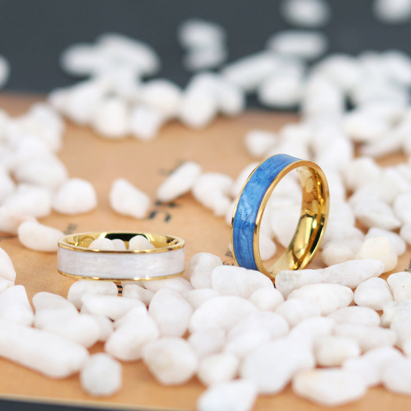 Damen eleganter Ring mit Perlmutt-Einlage Shop Nory